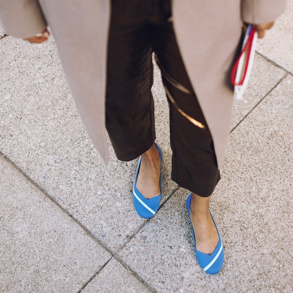 Rothy’s Collector’s Edition round toe ballet flat in neon stripe - Picture 1 of 4